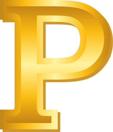 Gold Alphabet Letter P