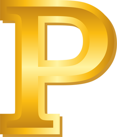 Gold Alphabet Letter P